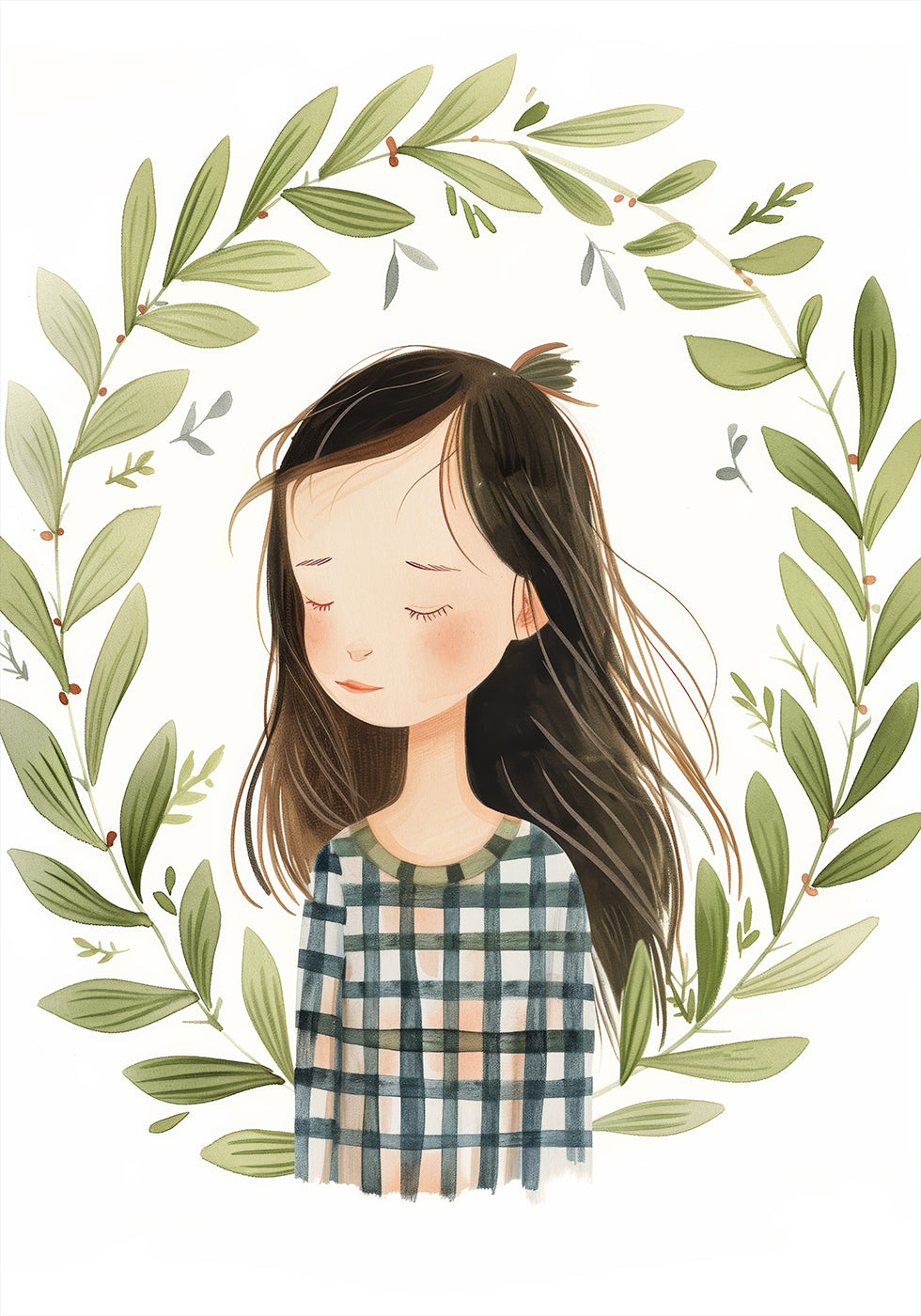 Peaceful Girl Illustration Poster