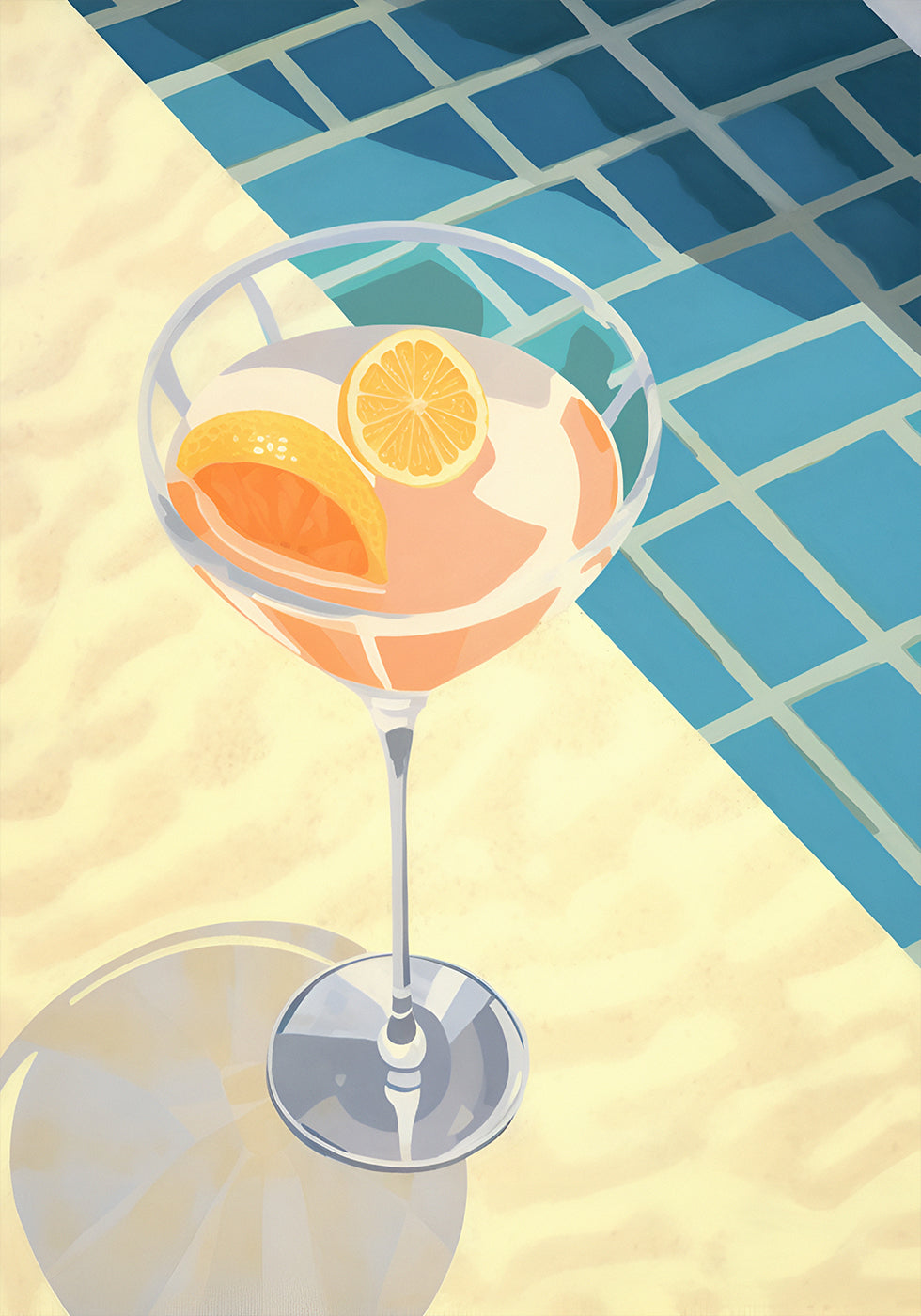 Poolside Citrus Cocktail, Summer Drink Poster