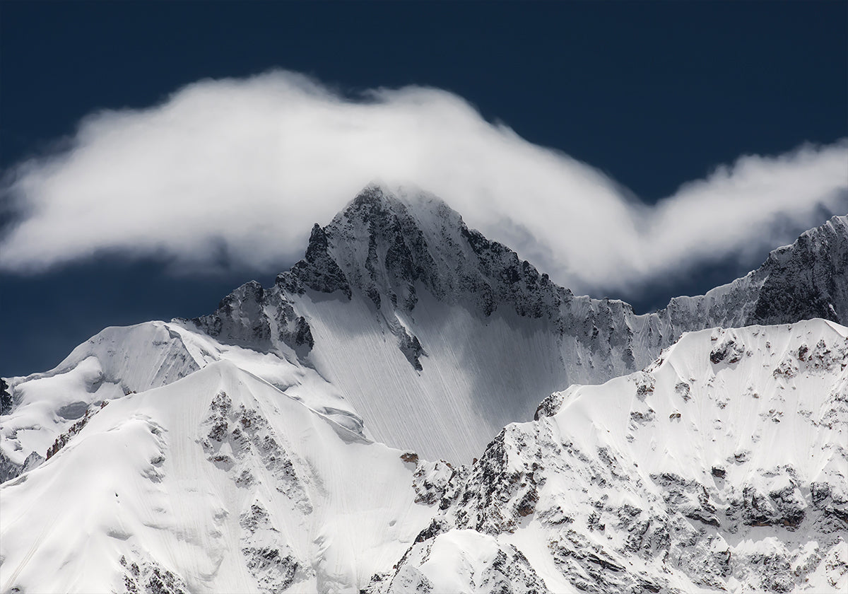 Snow laden peaks Poster