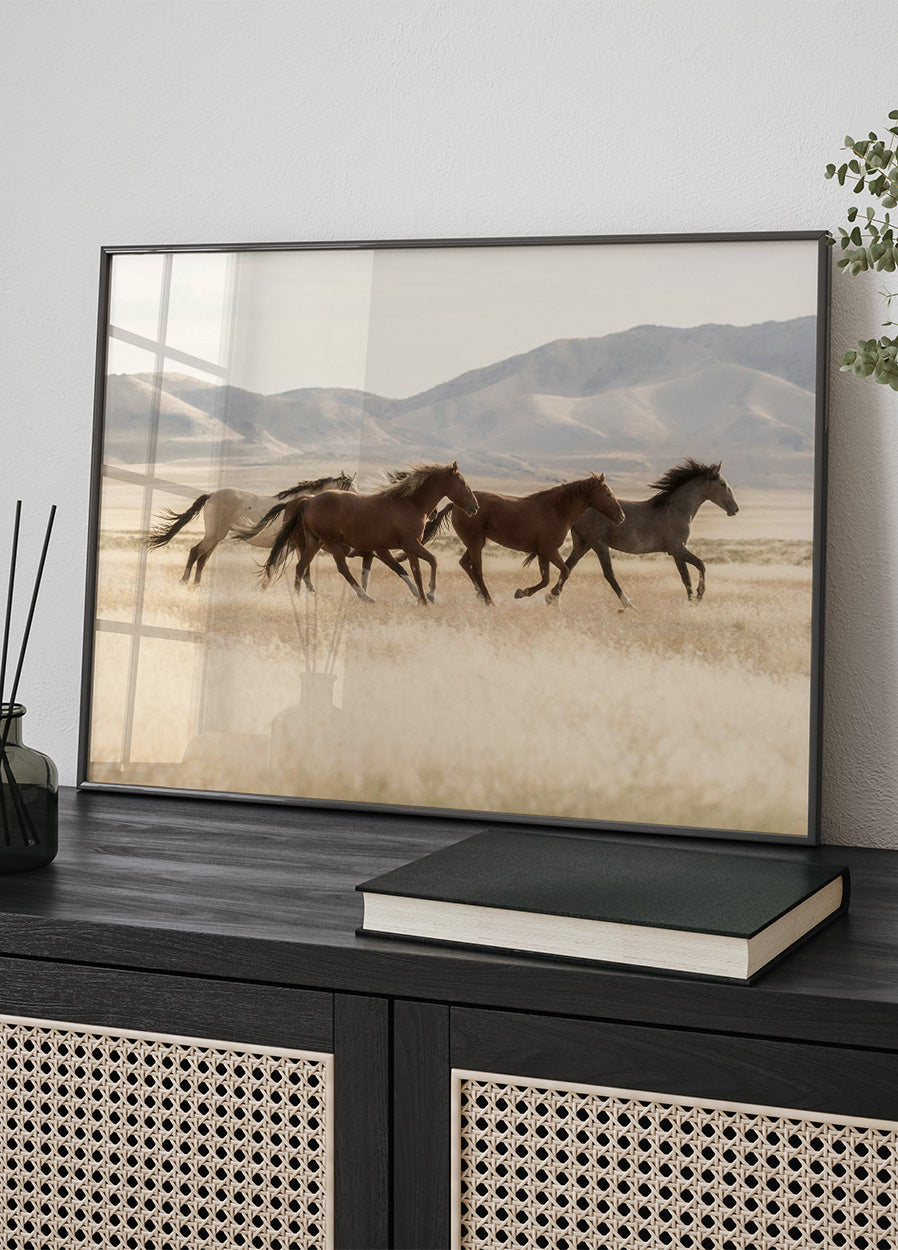 Wild Horses Galloping Poster