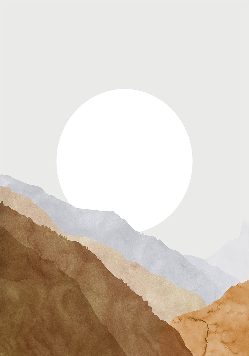 Boho moon and mountains Poster
