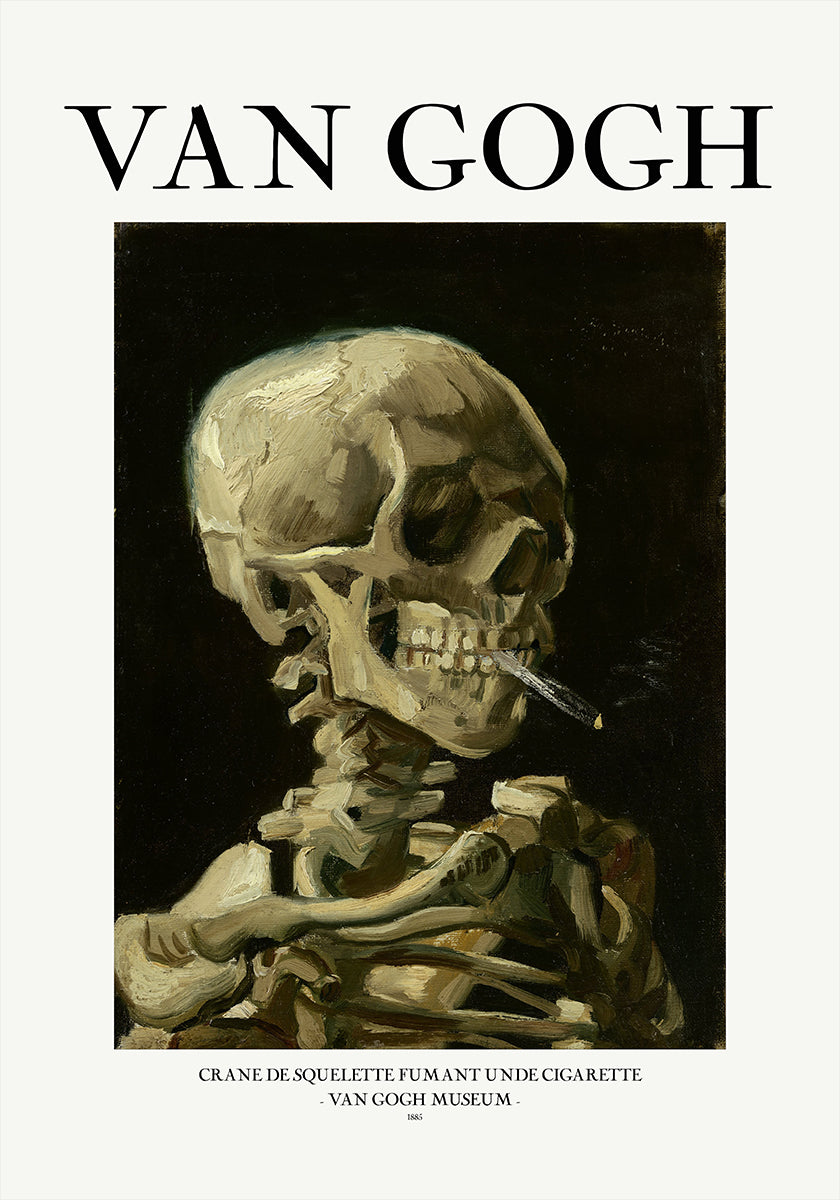 Head of a skeleton with a burning cigarette Poster