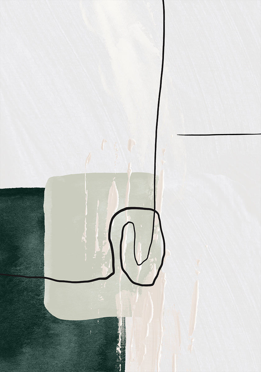 Abstract Shapes in Green-1 Poster