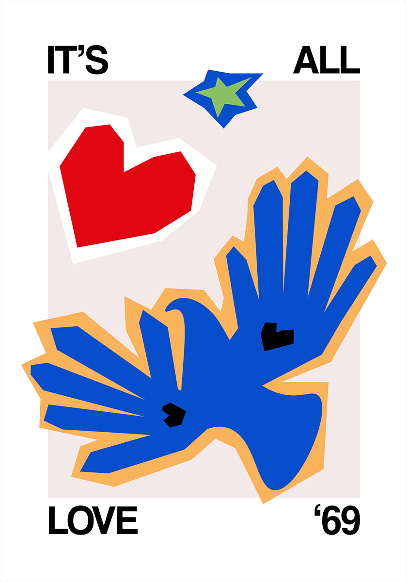 It's All Love '69 Bird Blue Poster