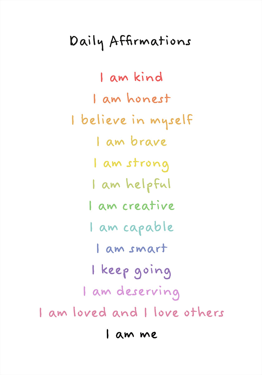 Children's affirmations emotions print 3