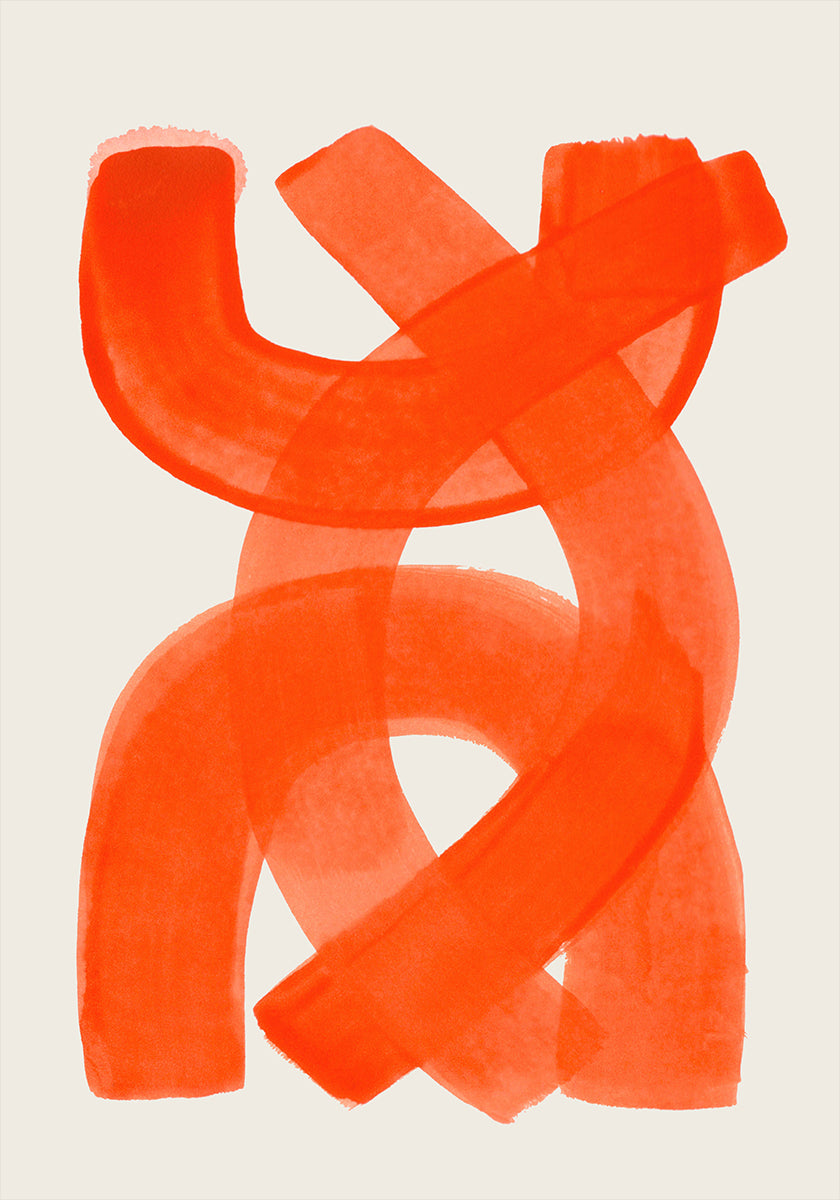 Orange Strokes Poster