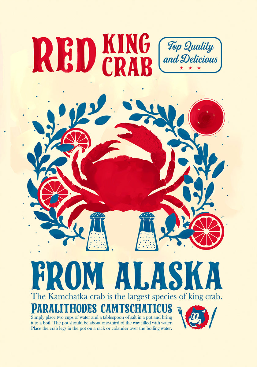 Crab kitchen print Poster