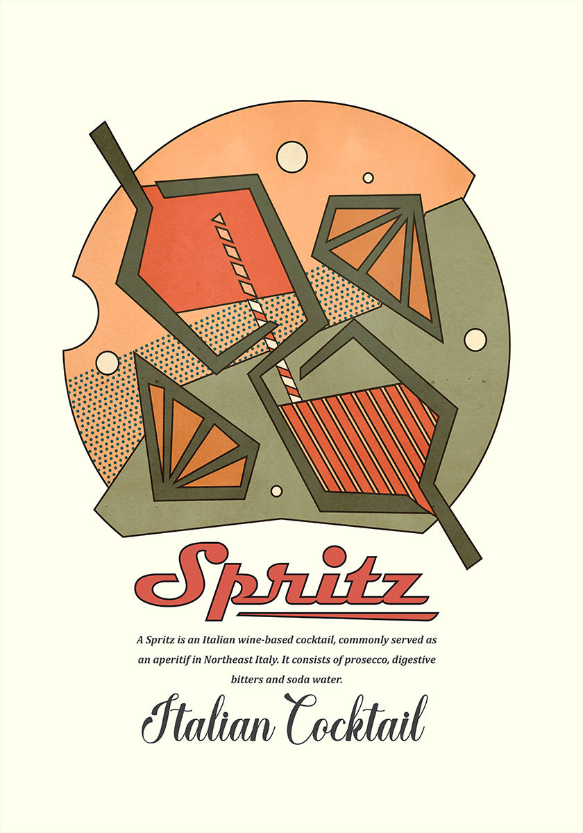 Geometrical spritz print Poster