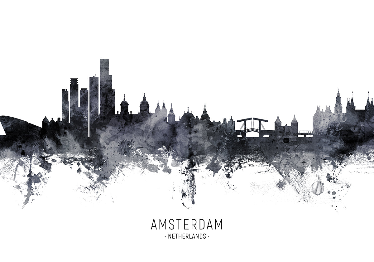 Amsterdam The Netherlands Skyline Poster