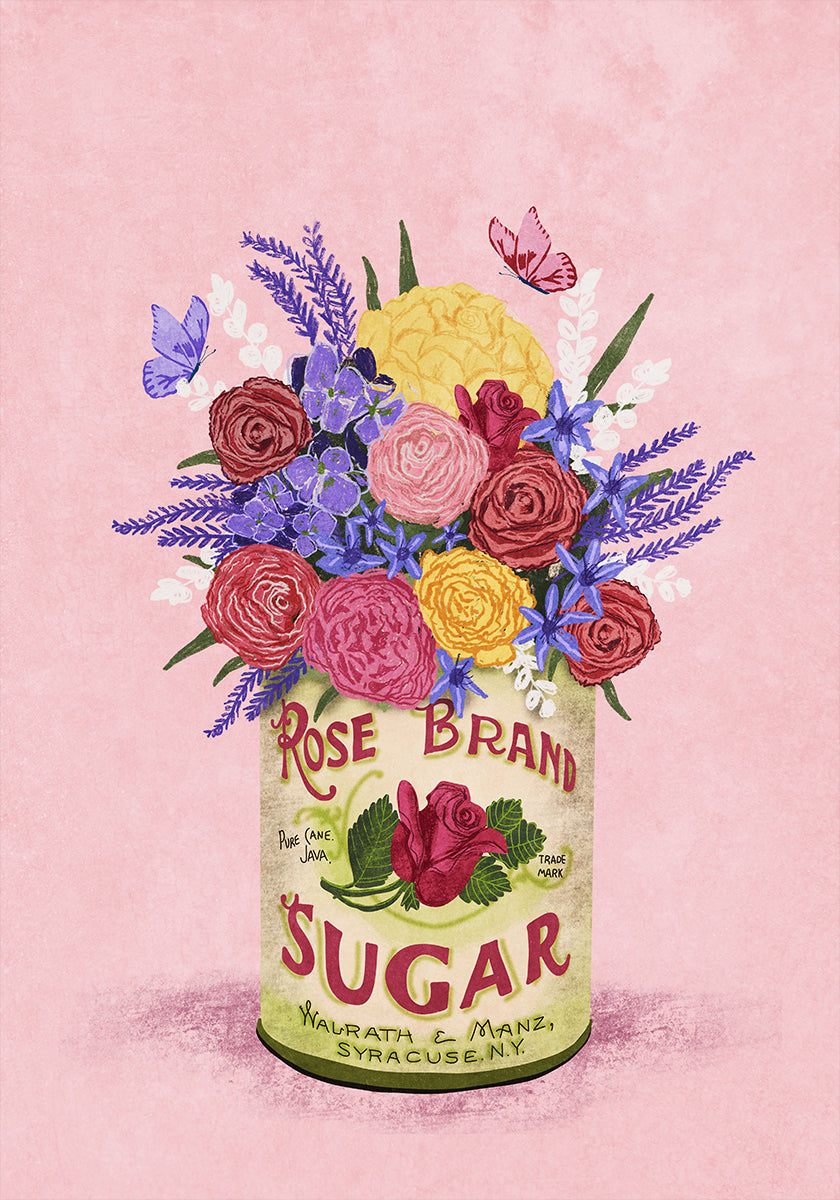 Flowers In a vintage Can  Poster
