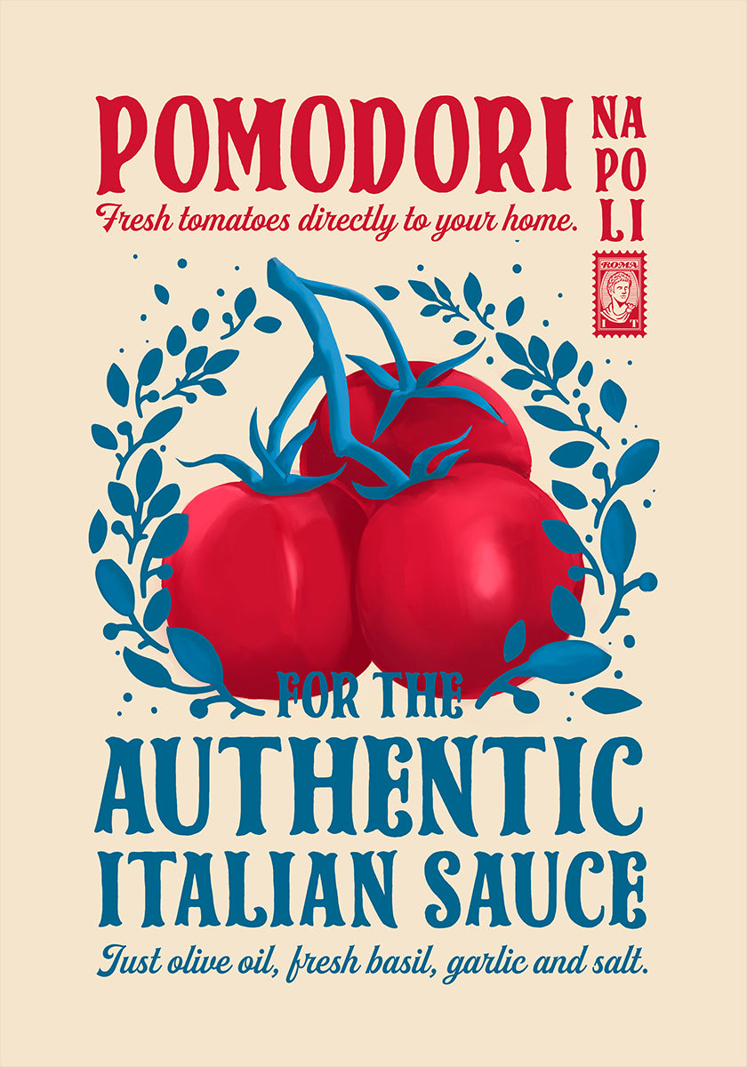Pomodori Kitchen print  Poster