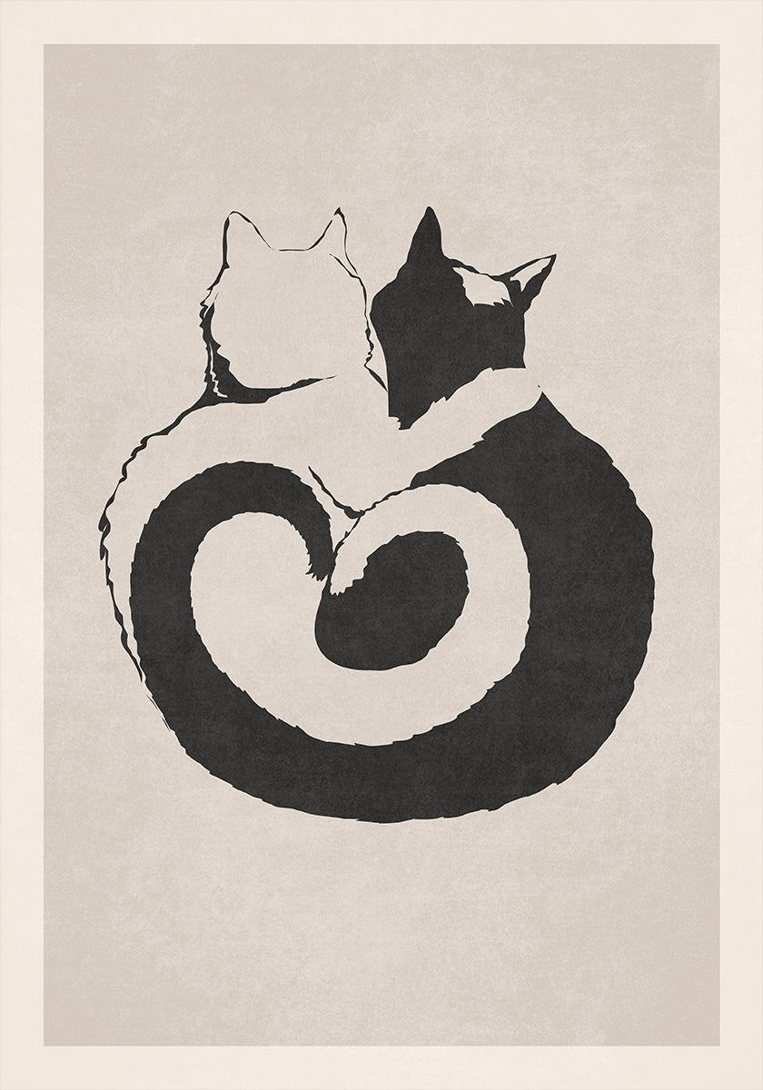 Feline Yin Yang Poster