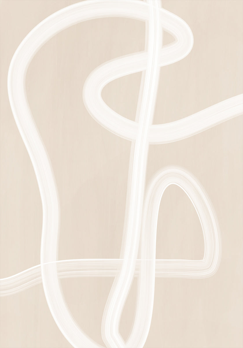 White Brush Stroke Poster Poster