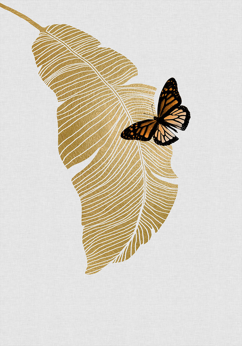Butterfly & Palm Leaf Poster