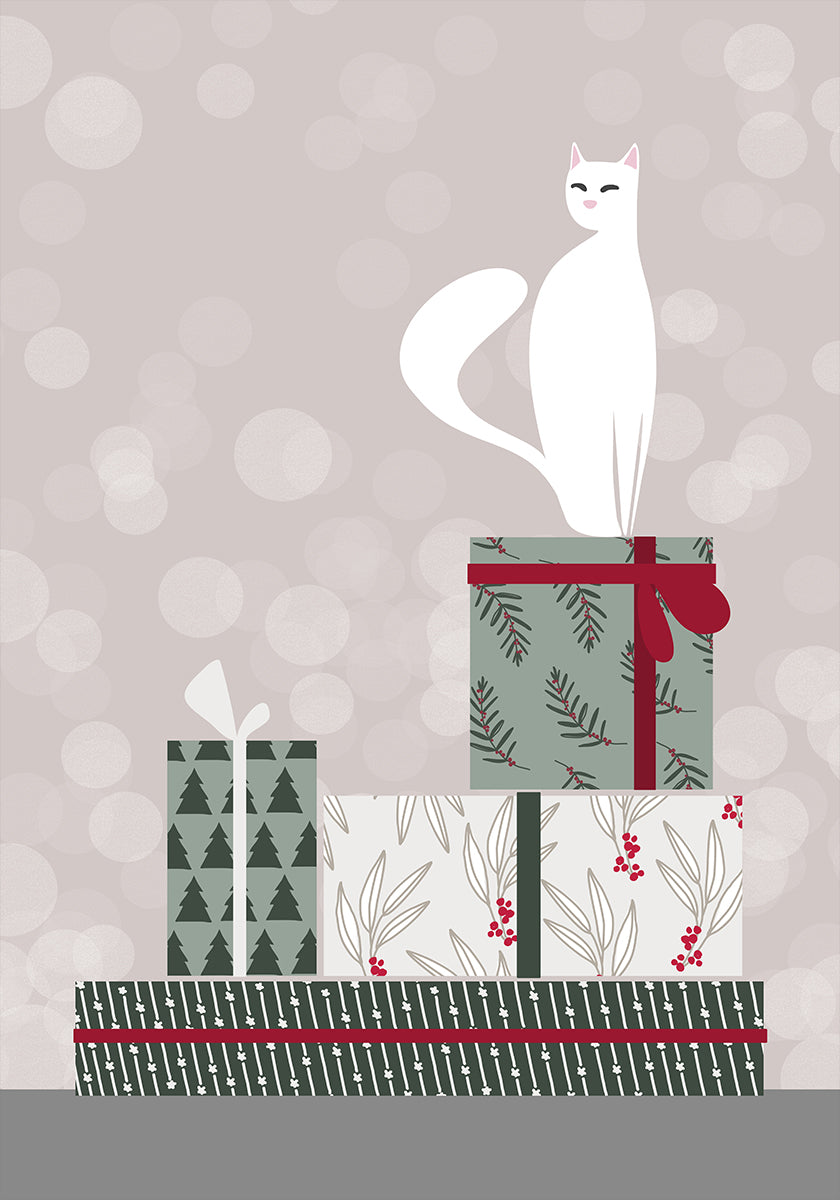 Retro cat and gifts Poster