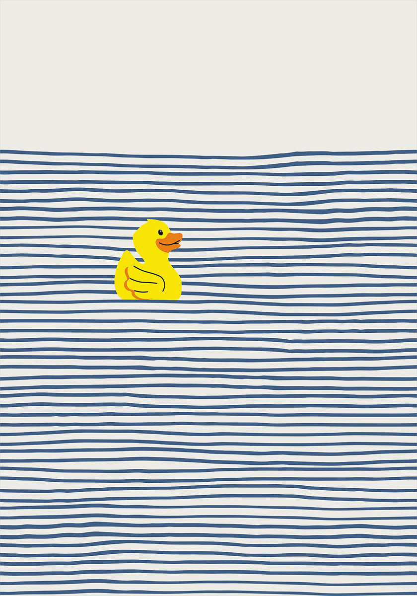 Yellow Duck Afloat  Poster