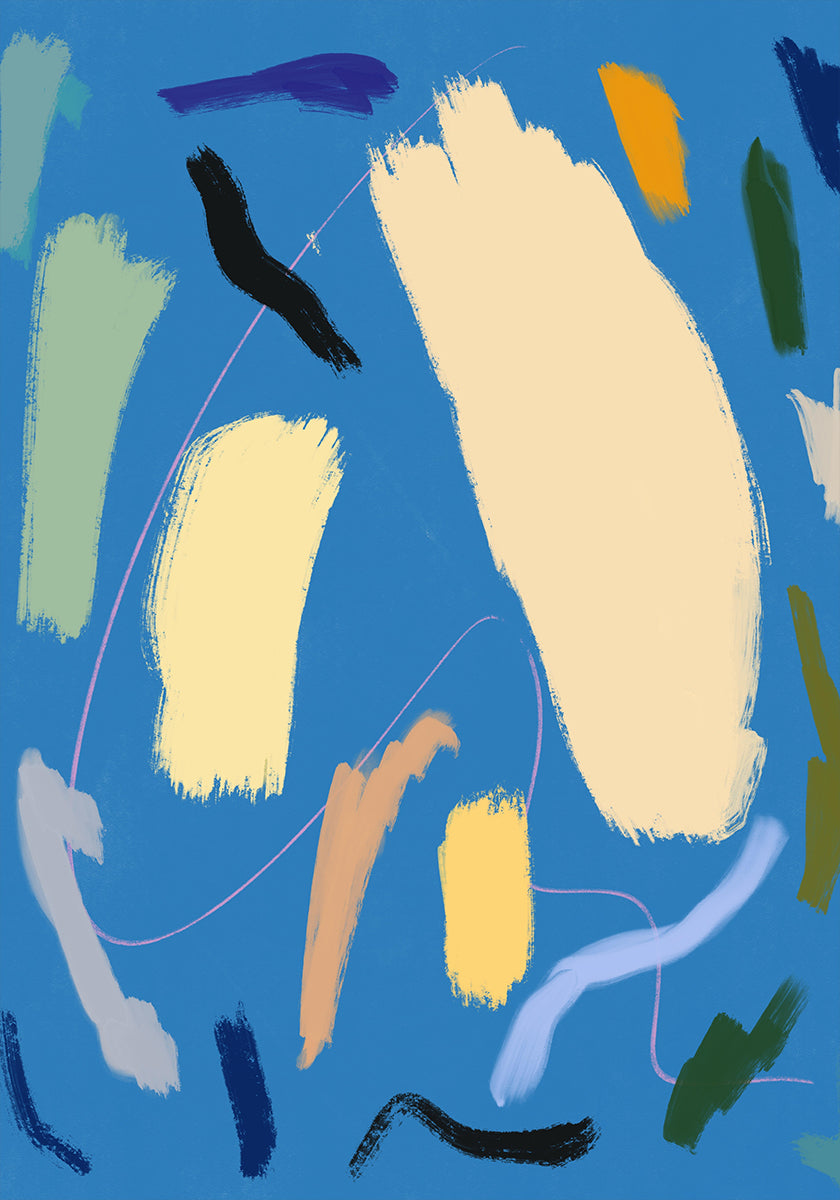 Bold Color Brushstrokes Poster