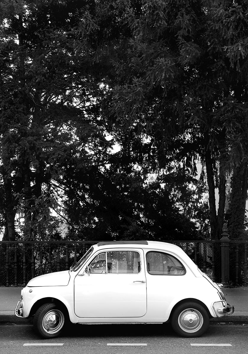 Mini Car B&w Poster