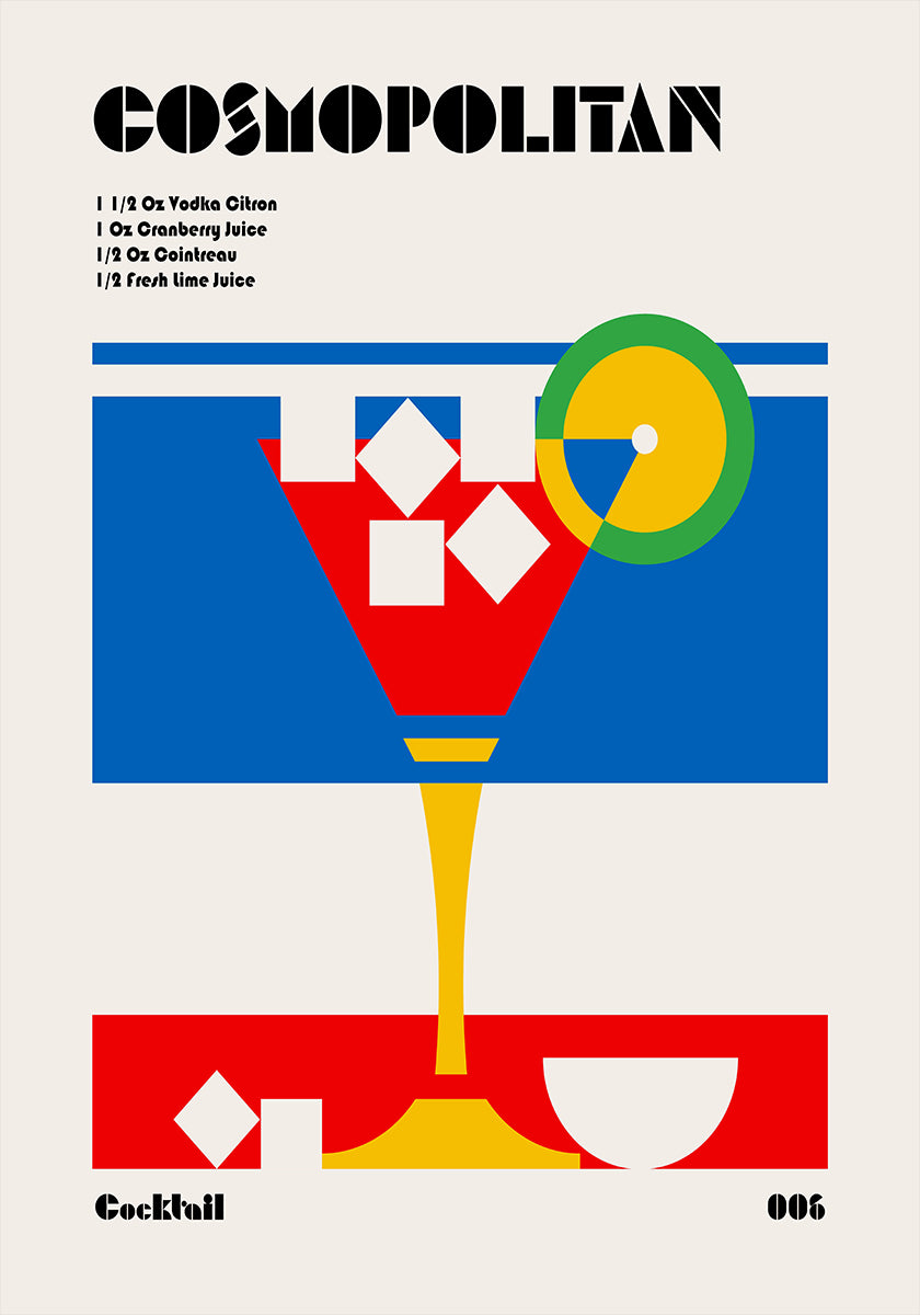 Cosmopolitan Bauhaus Cocktail Poster