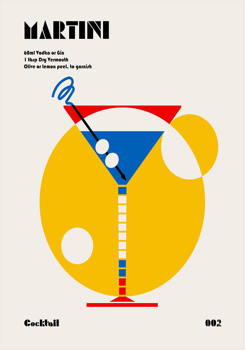 Martini Bauhaus Cocktail Poster