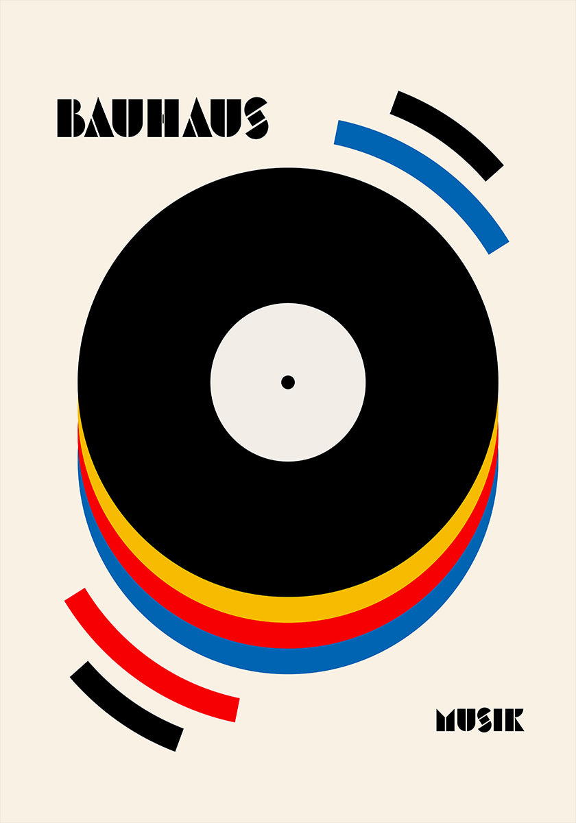 Bauhaus Musik Retro Illustration Poster