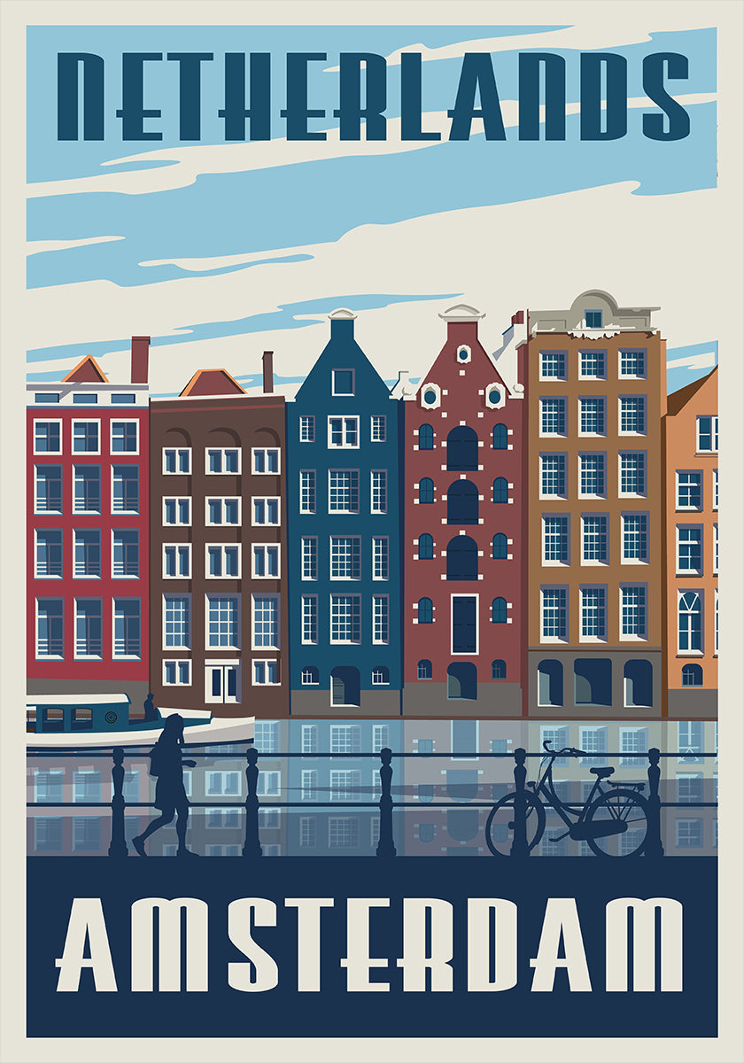 Amsterdam Travel Print Poster