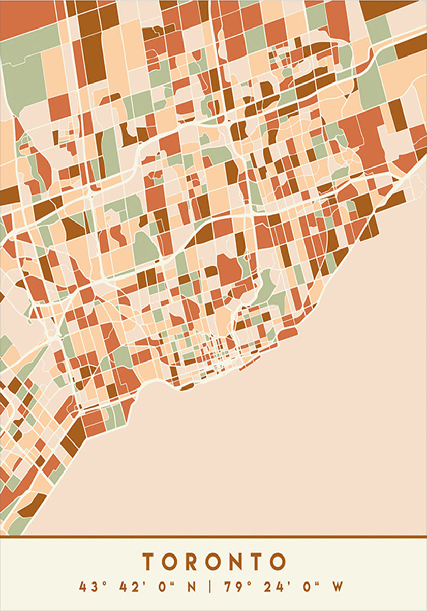 Black Maps Earth Tones 89 Poster