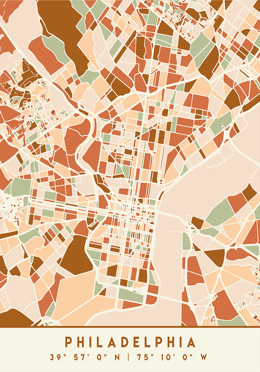 Black Maps Earth Tones 65 Poster