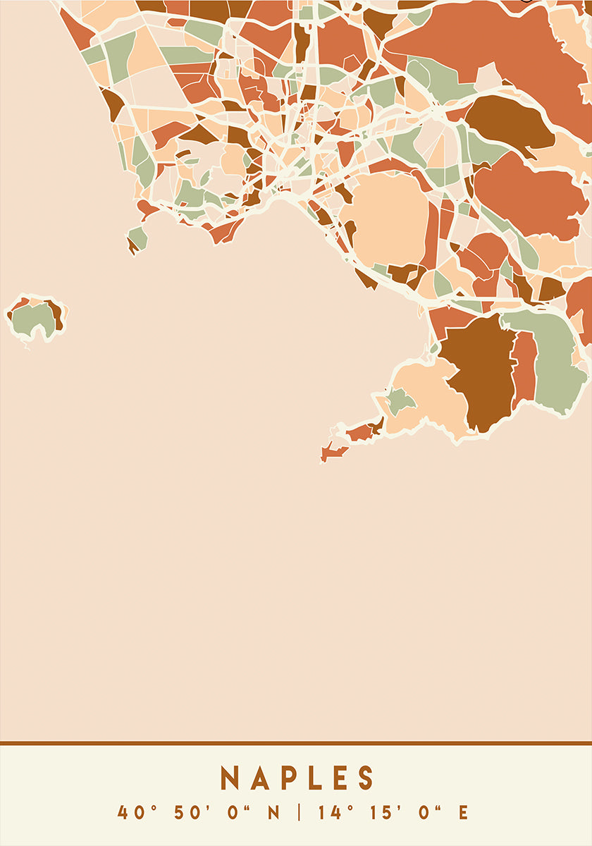 Black Maps Earth Tones 58 Poster