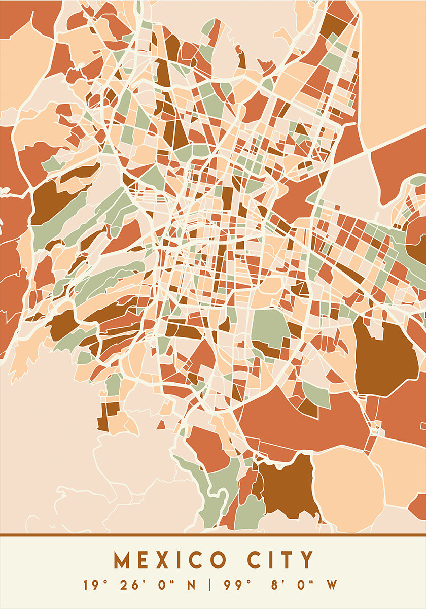 Black Maps Earth Tones 52 Poster