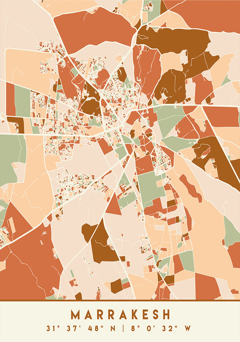 Black Maps Earth Tones 47 Poster