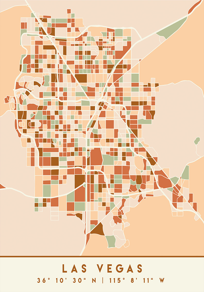 Black Maps Earth Tones 38 Poster