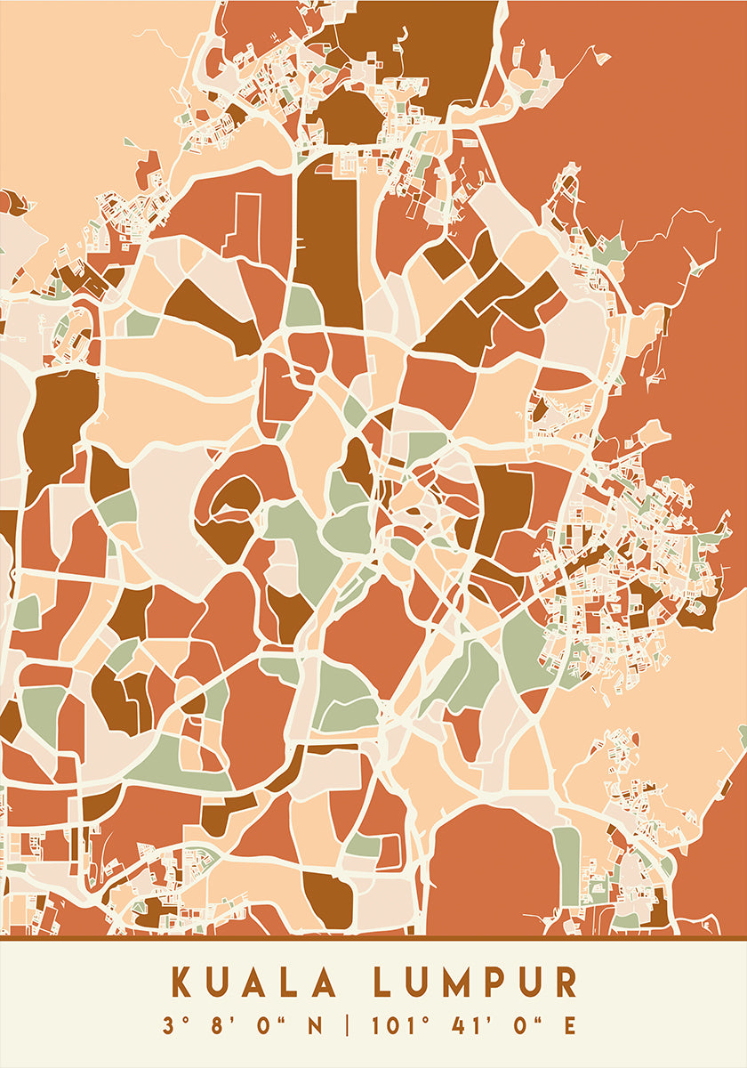 Black Maps Earth Tones 37 Poster