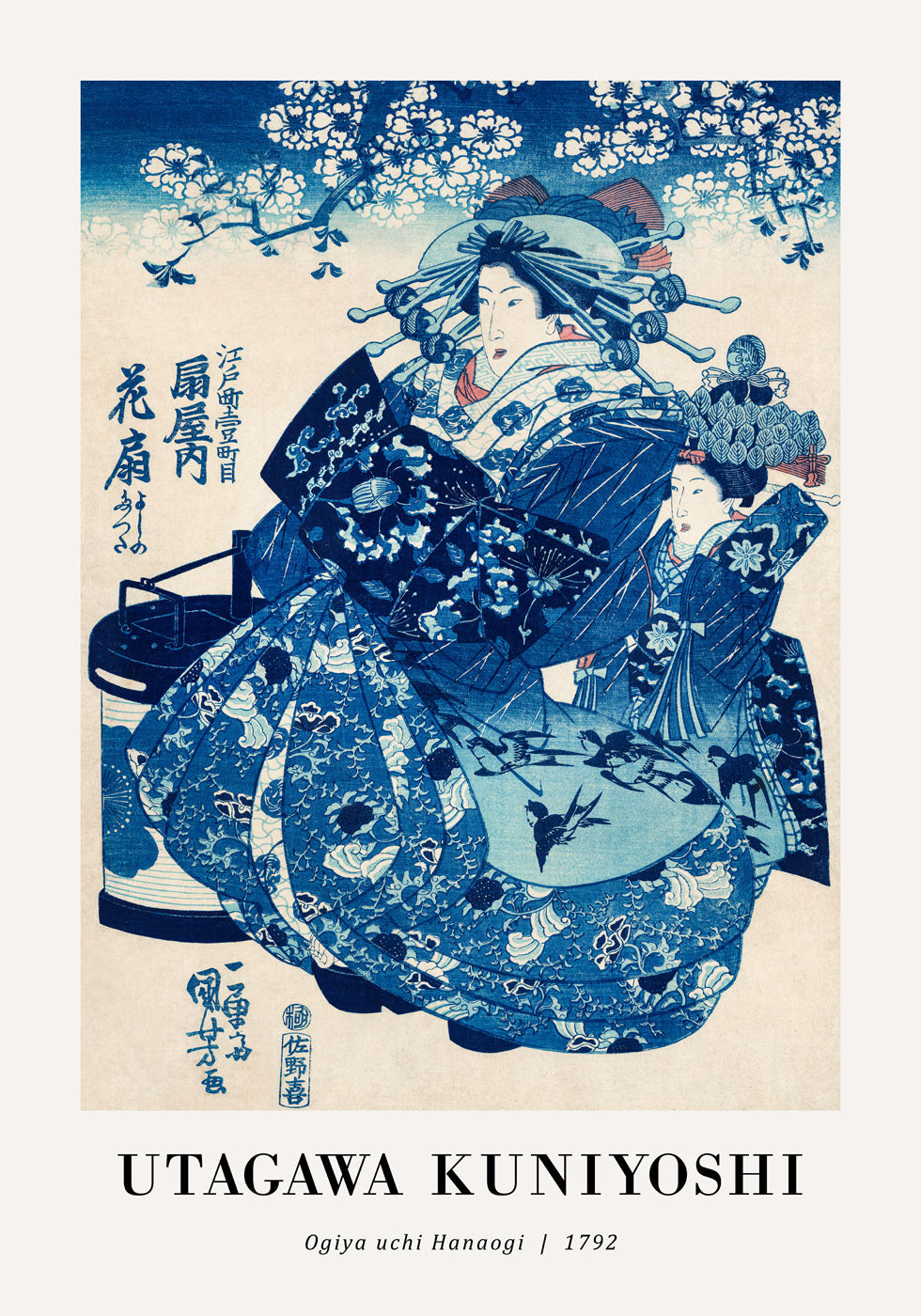 Elegance of Ogiya Uchi Hanaogi Utagawa Kuniyoshi Plakat - Posterbox.no