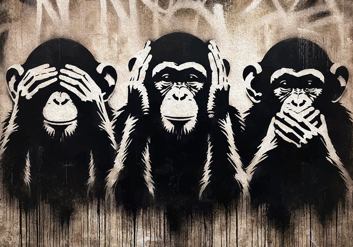 Three Wize Monkeys Poster