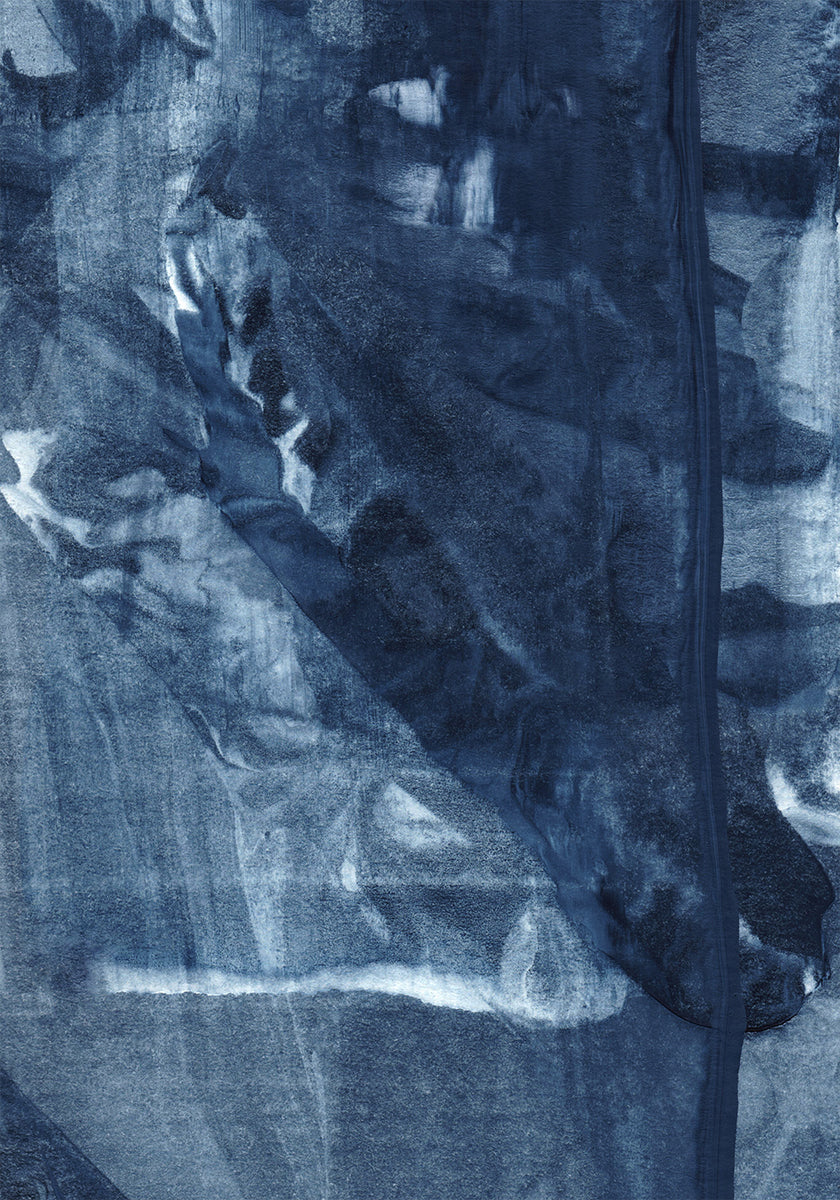 Blue Texture Flowing Vertical Lines Poster