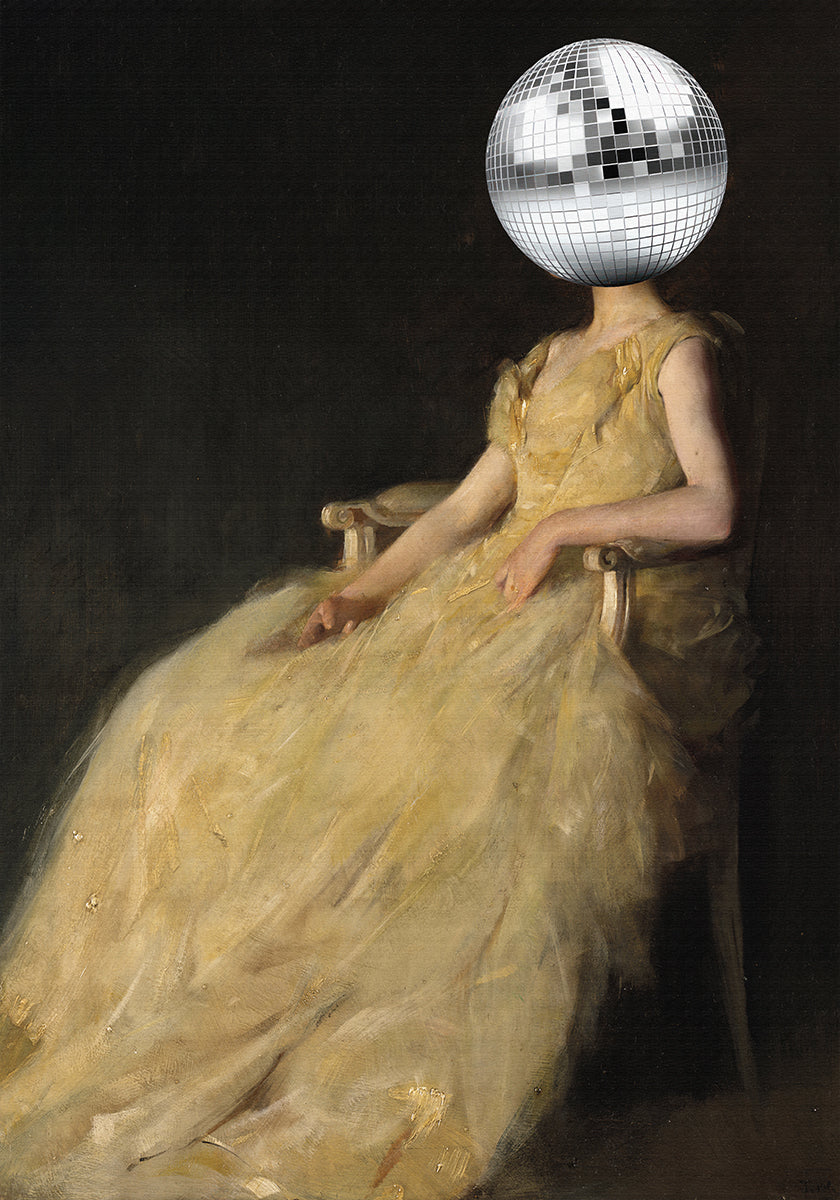 Disco Head Vintage Collage  Poster