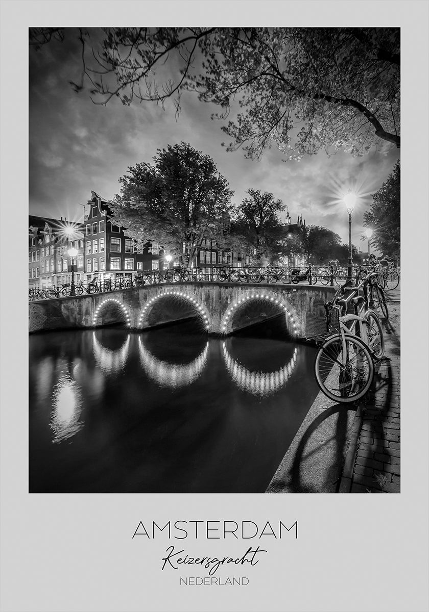 In focus: AMSTERDAM Idyllic nightscape from Keizersgracht Poster