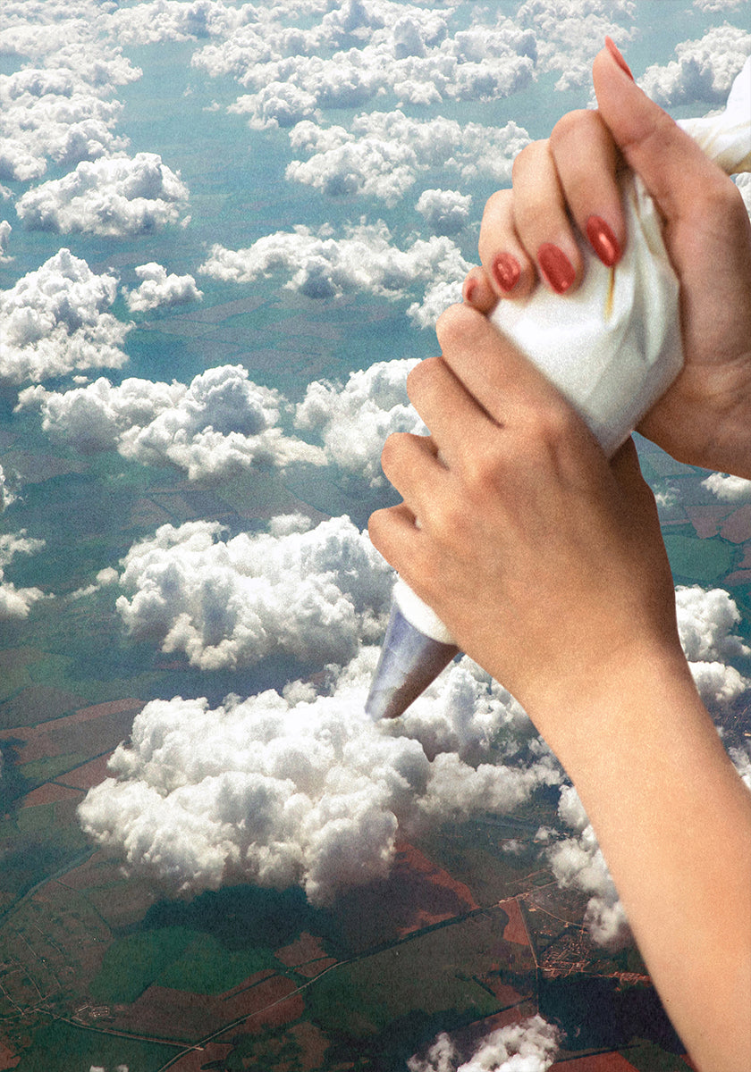 Piping Clouds - Whipped Cream Poster