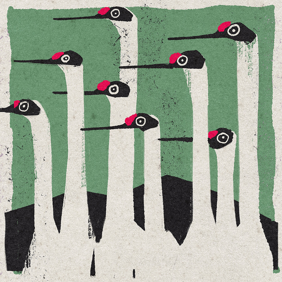 Minimalist Cranes Poster