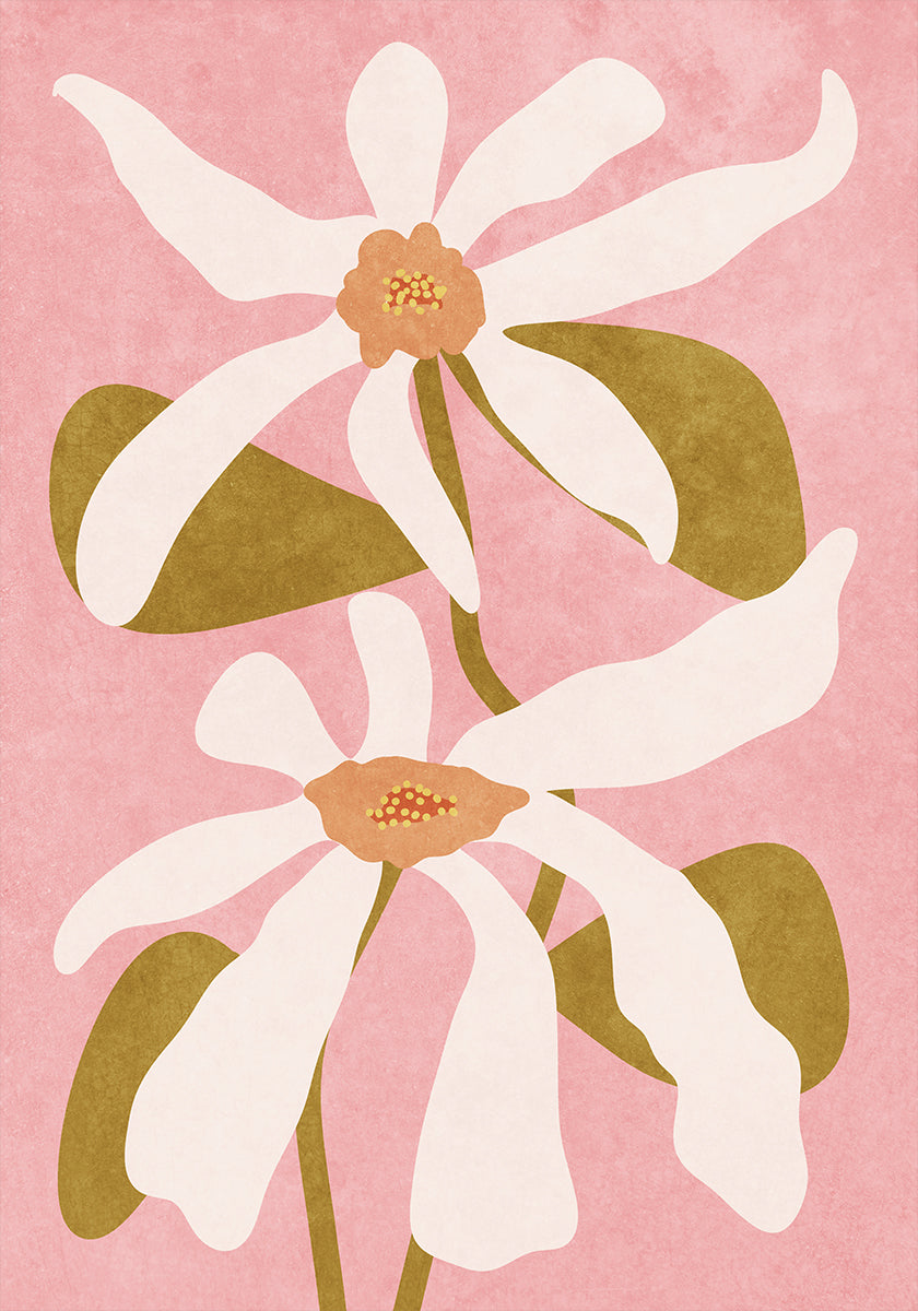 Abstract Flowers I Poster