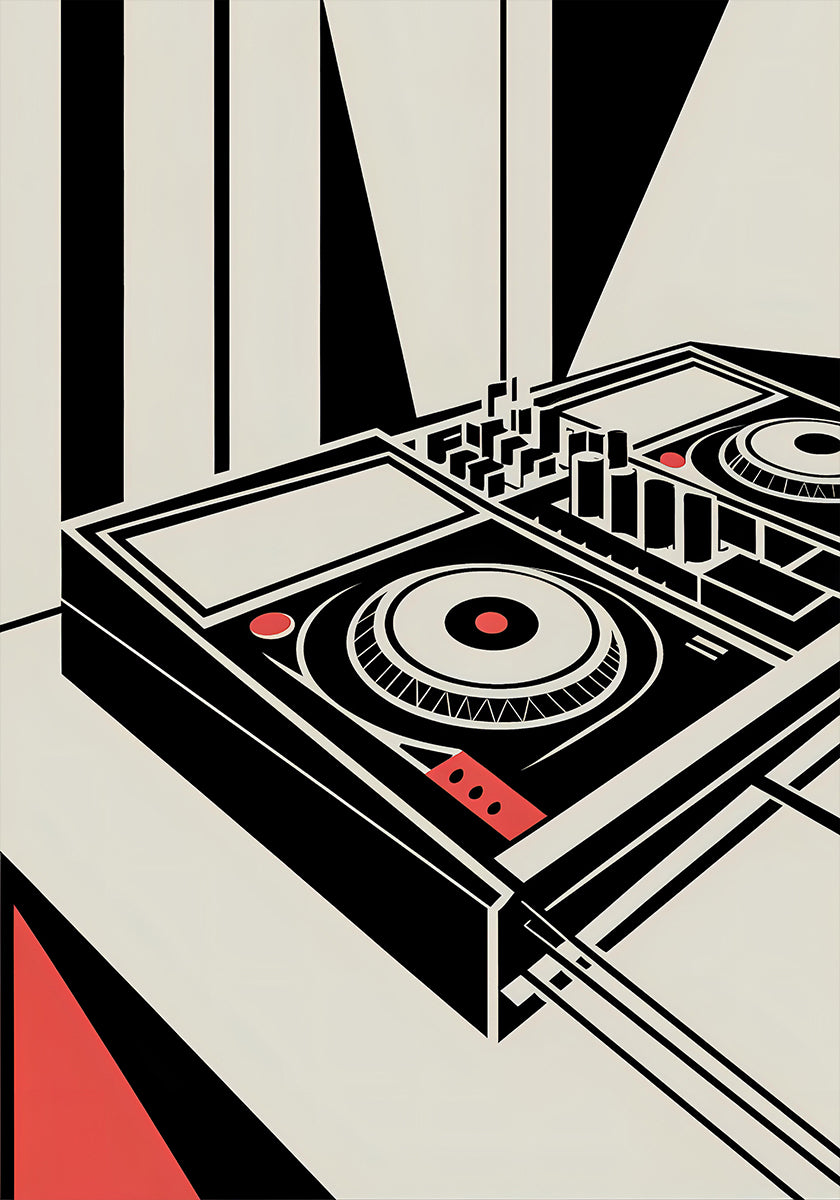 DJ Mixer - Bauhaus Style Poster