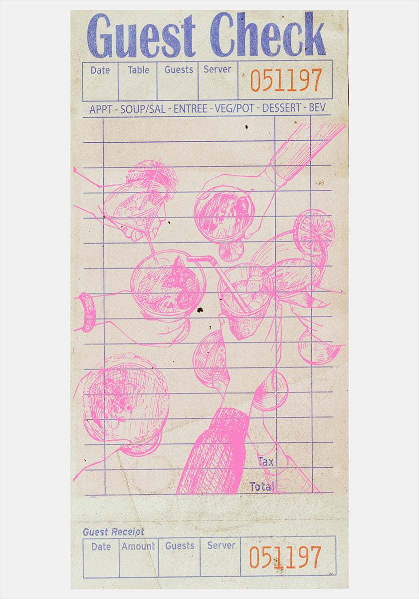 Cheers Guest Check Pink  Poster