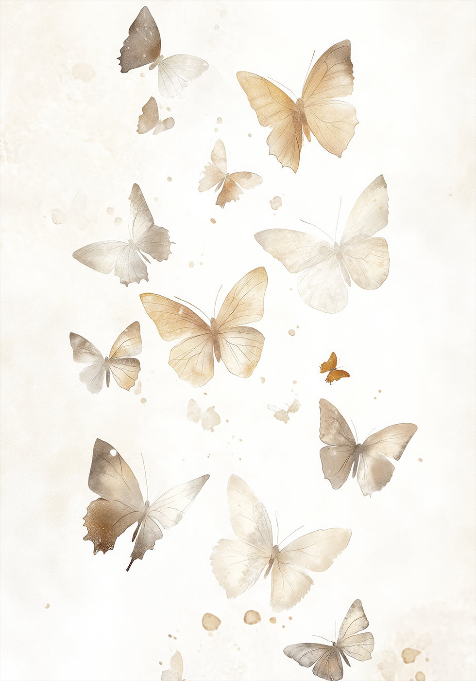 Soft Butterflies Poster