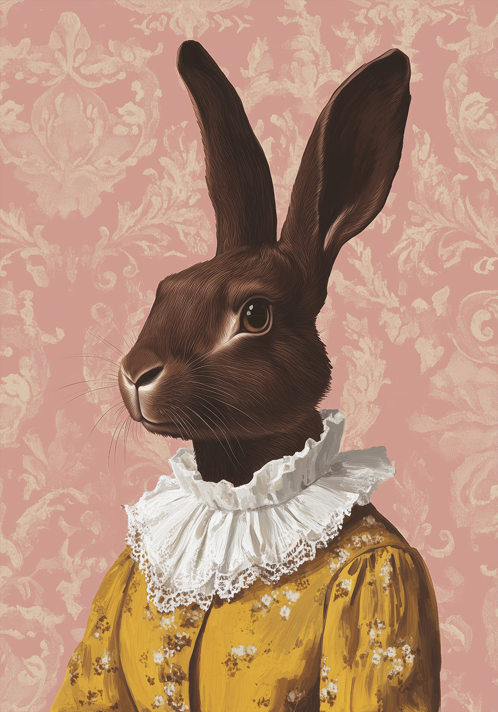 Chocolate Bunny in Yellow Dress Poster