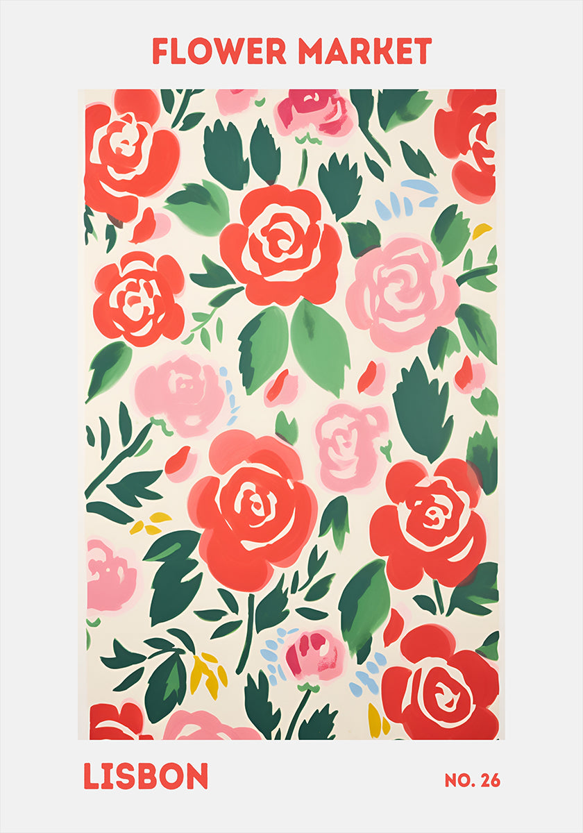 Flower Market Lisbon Poster