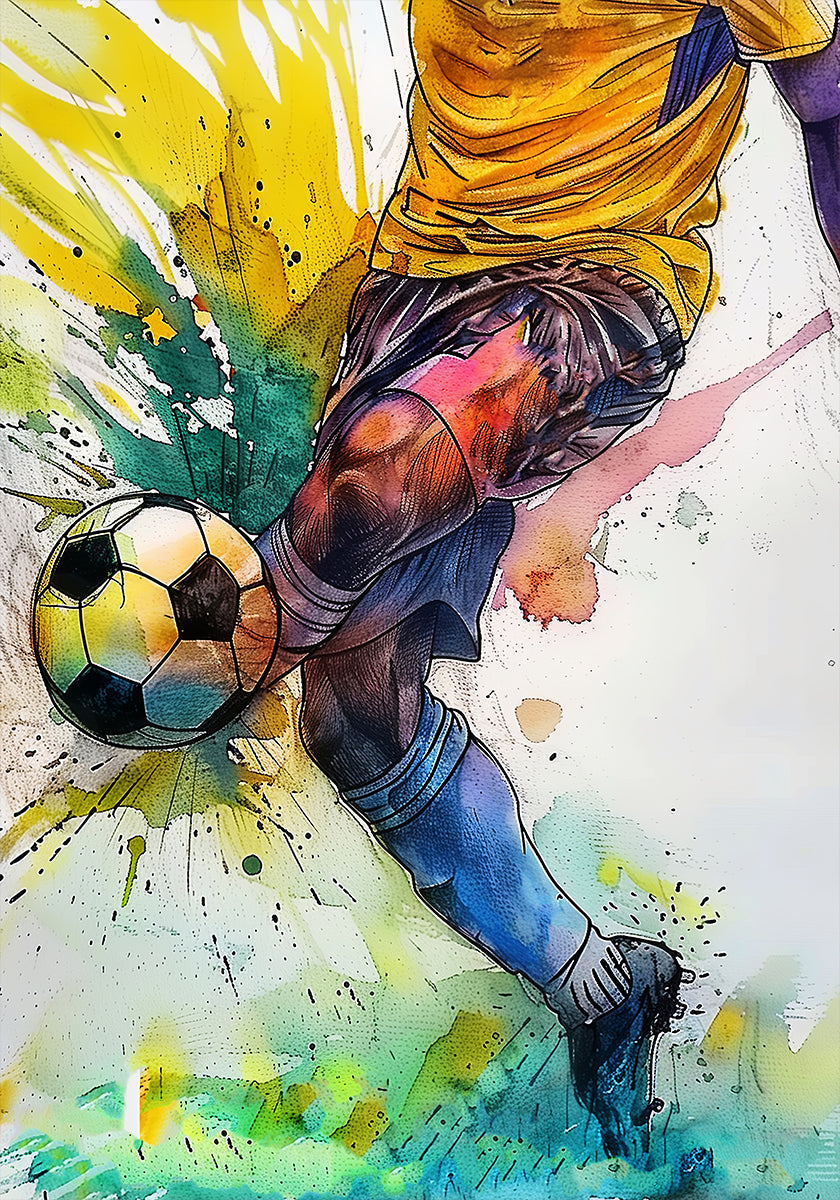 Sport Watercolor Football Player (3) Poster