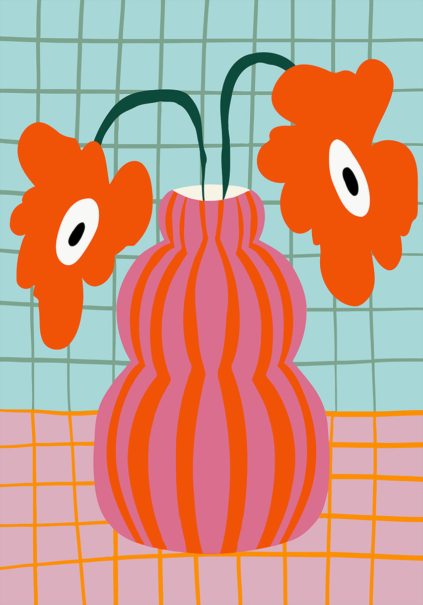 Colorful Clay Blooms Poster