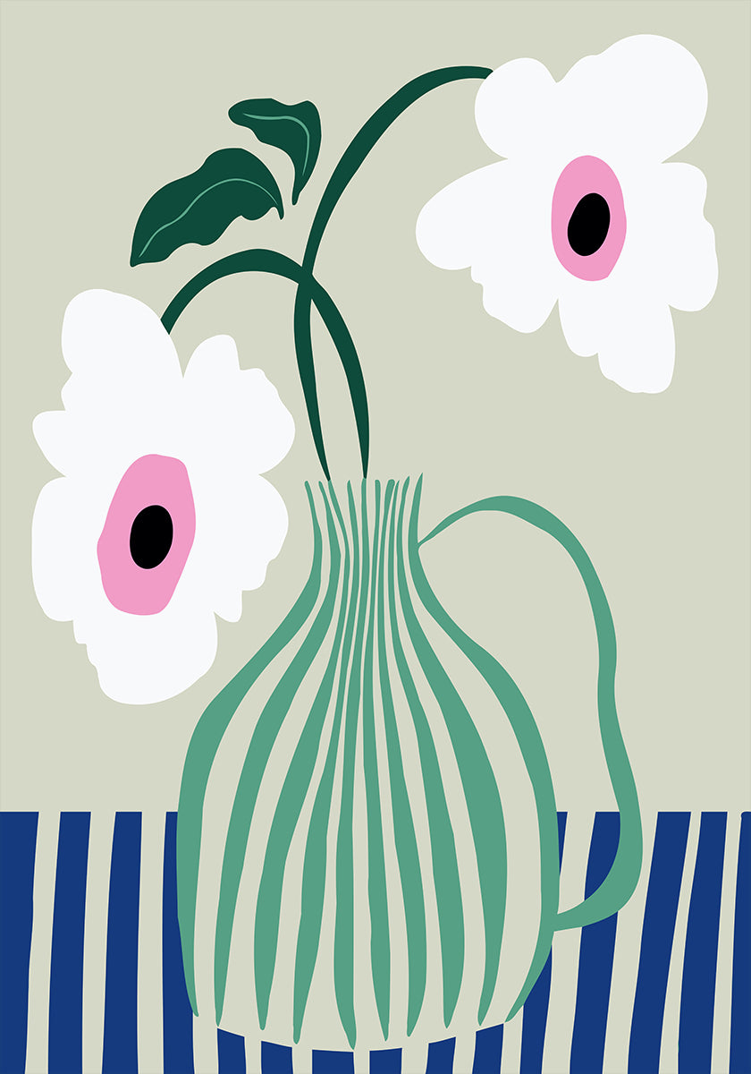 Floral Pottery Delight Poster