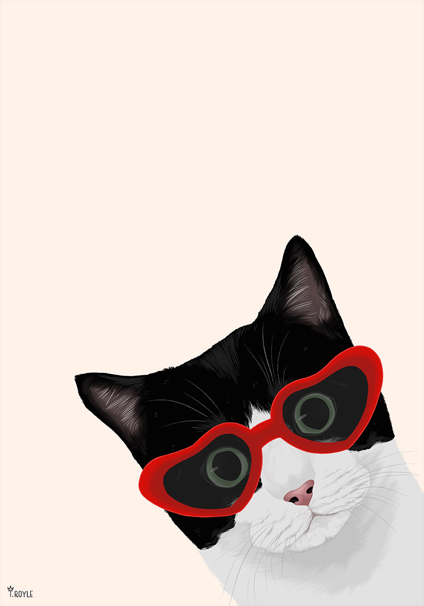 Vintage Cheeky Cat Poster